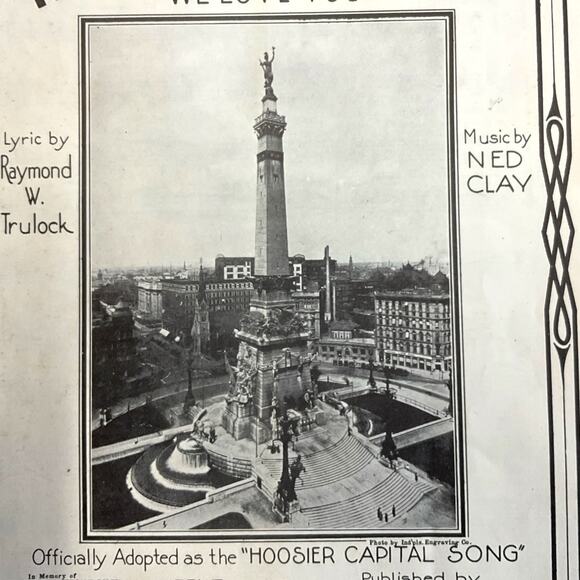 Ned Clay Signed Indianapolis We Love You Sheet Music Hoosier Capital Song - Picture 2 of 8